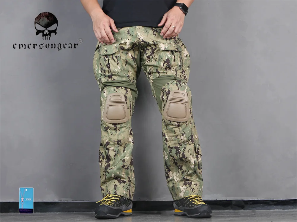 Мужская Военная страйкбольная БДУ Боевая униформа EMERSON Tactical Gen3 рубашка и брюки наколенники мультикам черный АОР Лесной