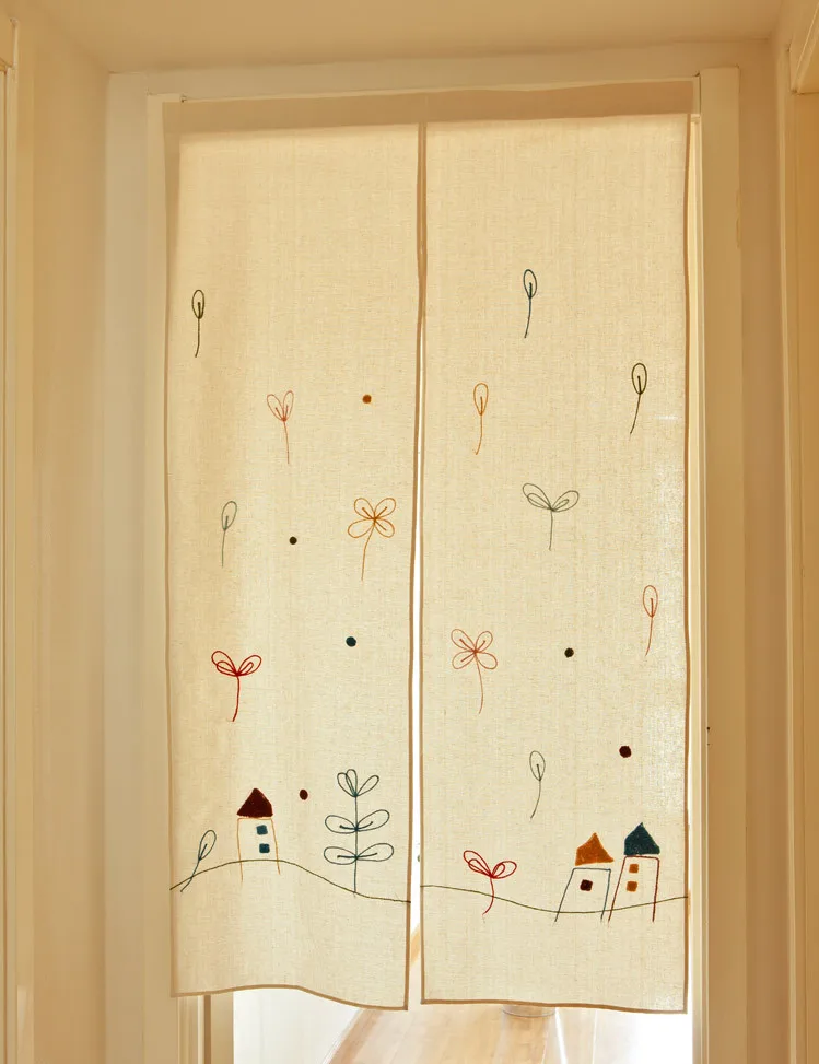 Детская Хлопковая льняная перегородка с принтом в виде мультяшного дома
