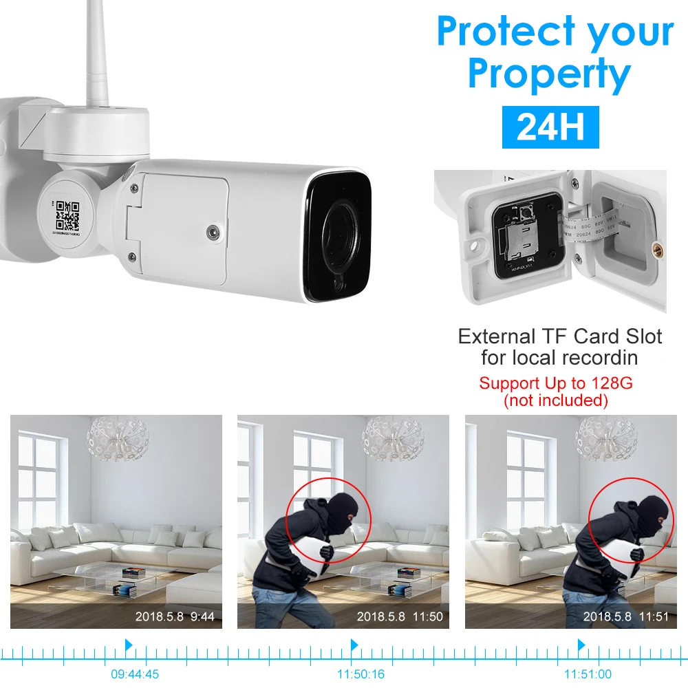 IP камера HD 1080P Беспроводная с поддержкой Wi Fi и функцией ночного видения|Камеры
