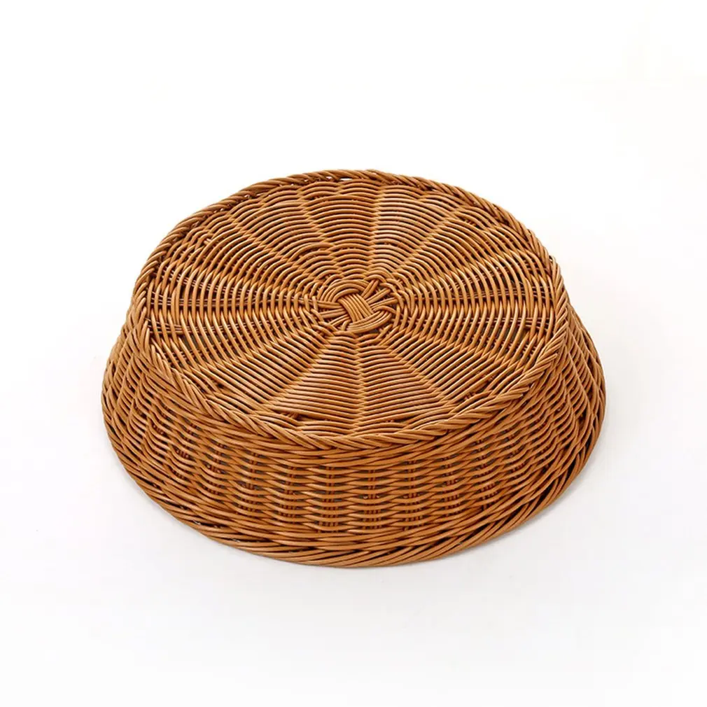 A2525 Hand-woven Storage Basket Round Vegetable And Fruit Rattan Plastic Home Drain Drying Groceries Organizer | Дом и сад