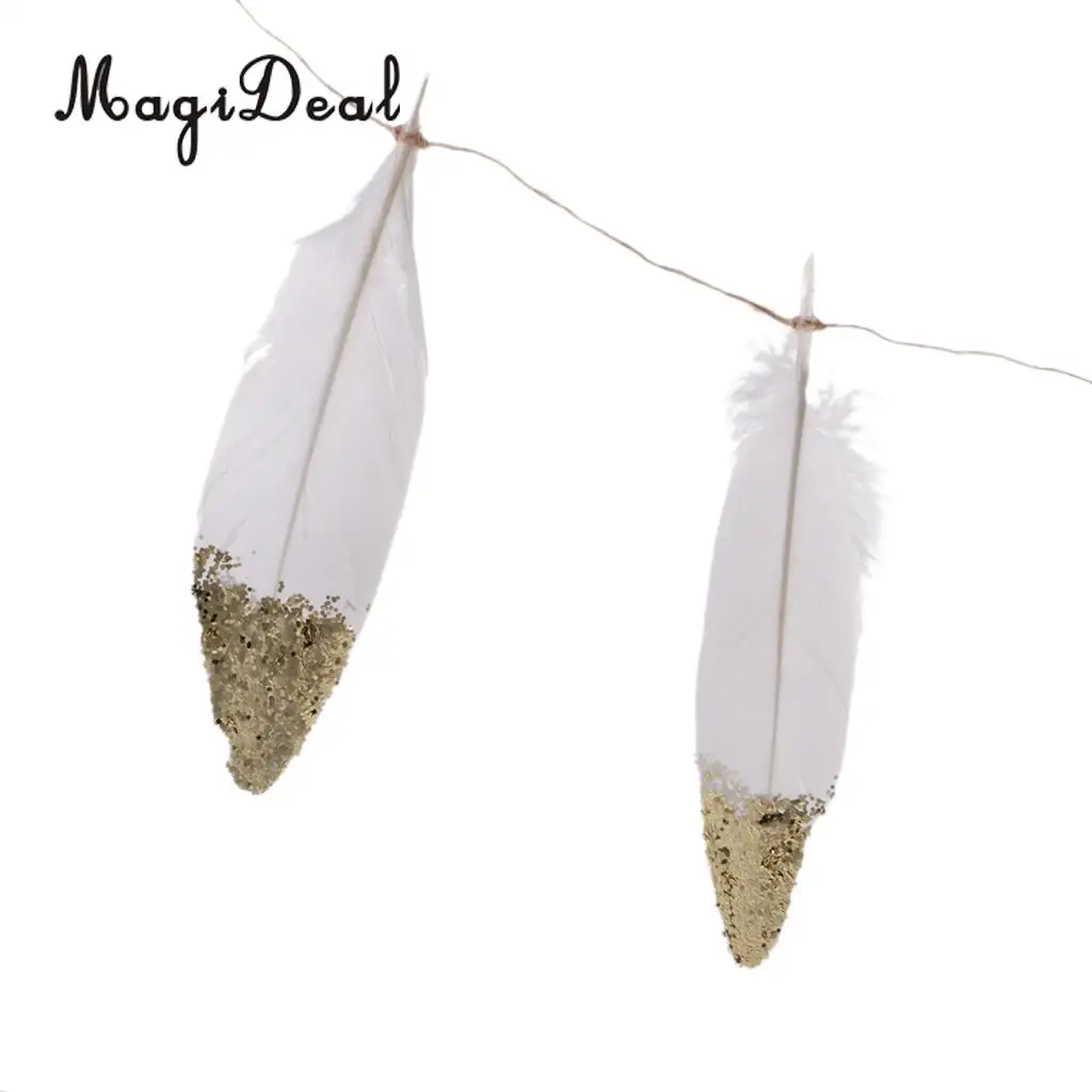 2 шт. Декоративная гирлянда с белыми перьями в стиле бохо | Дом и сад