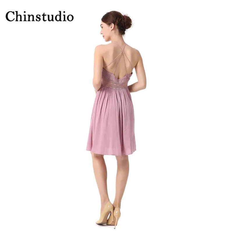 Vestidos mujer Настоящее Новое Chinstudio 2018 слинг выдалбливают спинки шить платье женские
