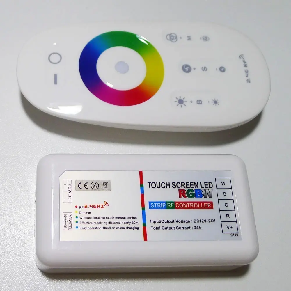 

30pcs/lot 2.4G Wireless Control Touch screen RGBW led controller DC12 24A 18A RF remote control for led strip/bulb/downlight
