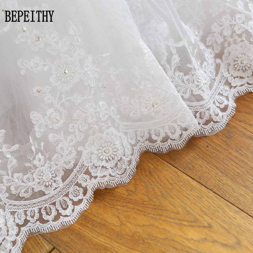 Платье для свадьбы BEPEITHY платье с длинным рукавом и бусинами 2019|robe de mariage|long sleeve bride