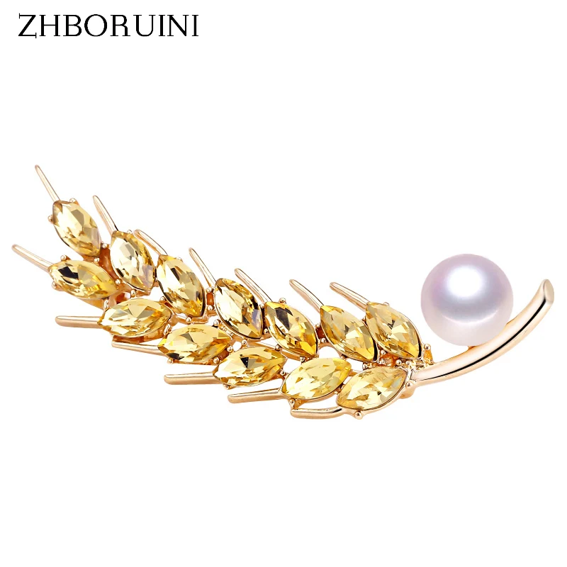 Новинка 2019 Высококачественная брошь ZHBORUINI из натуральной зернистой пшеницы