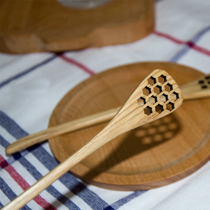 Ложка для меда Из Каштанового Дерева 18*2 5 см|long handle|spoon longhoney spoon |