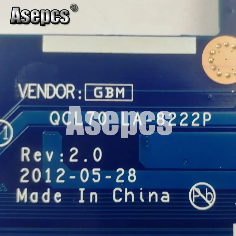 Asepcs QCL70 LA 8222P REV2.0 материнская плата для ноутбука ASUS K75VJ тест оригинальная GT630M/GT635M