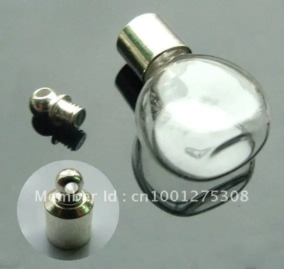 

6MM Cognac Bottle (Preglued silver-plated screw caps), Perfume necklace pendant