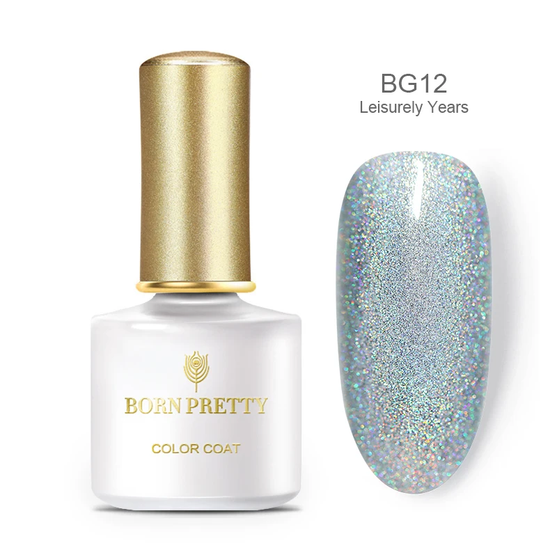 BP-BG12 Born pretty, голографическая Гель-лак для ногтей, блестящий, впитывающий УФ-Гель-лак для ногтей, 6 мл, инструменты для маникюра DIY - Цвет: BP-BG12
