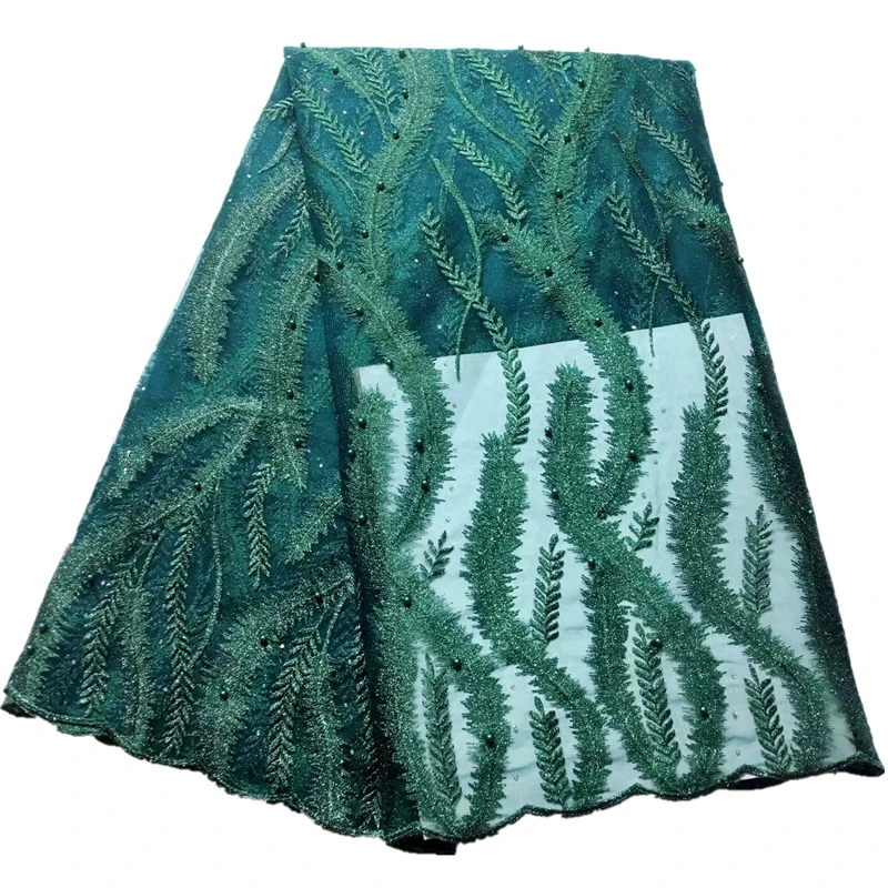 Fashion beaded lace fabric with beads african 2018 high quality nigerian fabrics | Дом и сад