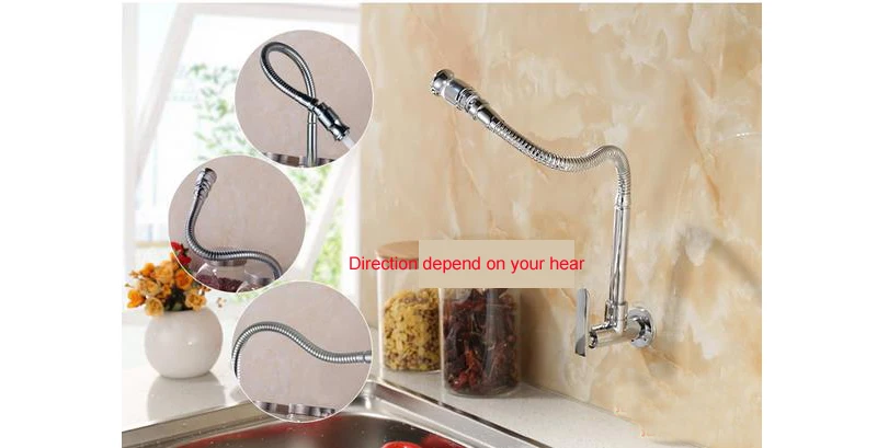 Настенный Завод прямых продаж Медь Хромированный одной холодной краны Кухня