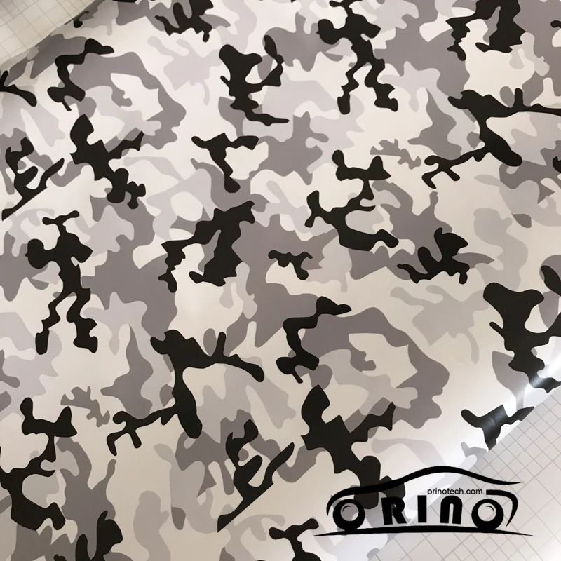 Черный, белый, серый камуфляж, виниловая пленка, снежный камуфляж, виниловая пленка для автомобиля, воздушная пузырьковая пленка для мотоцикла, автомобильная наклейка