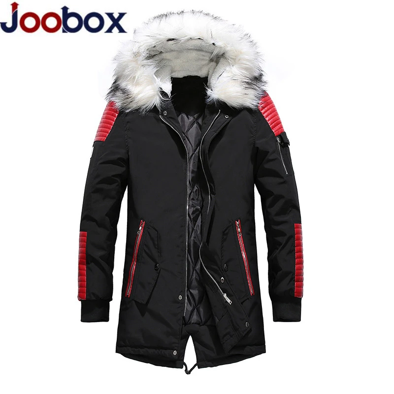JOOBOX 2018 мужская зимняя куртка с большим воротником Mao длинная одежда хлопковой