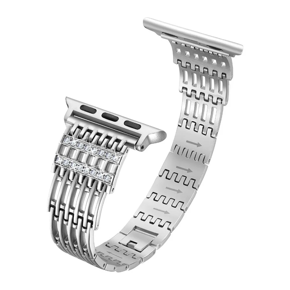 Joyozy для Apple Watch Band 38 мм 42 мм алмазный обруч для Apple Watch series 4 3 2 1 браслет для iwatch ремешок из нержавеющей стали