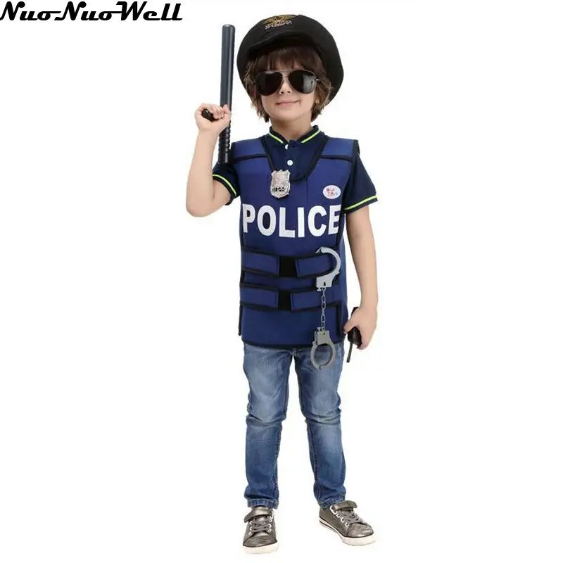 Куртки для мальчиков с полицейским Жилет косплея полицейского Платье Детская