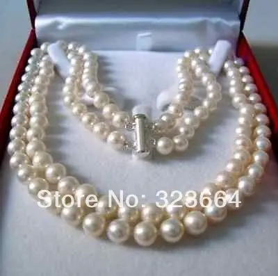 

2 Rows 8-9 MM AKOYA SALTWATER PEARL NECKLACE