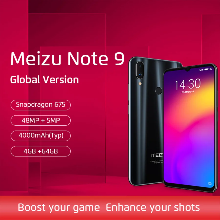 Meizu Note 9 смартфон с восьмиядерным процессором Snapdragon 675 ОЗУ 4 Гб ПЗУ 64 ГБ 48 МП |