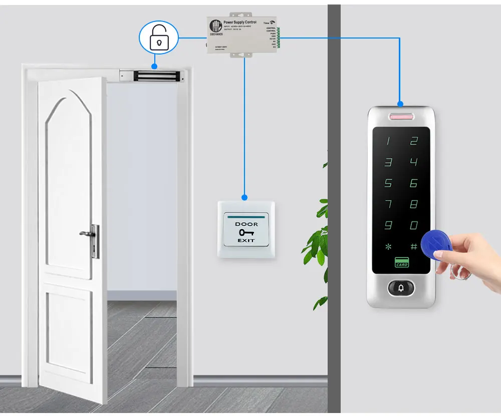 DC12V металлическая клавиатура управления доступом IP65 водонепроницаемая RFID Клавиатура Wiegand26/34 для дверных замков система контроля доступа брелоки карты