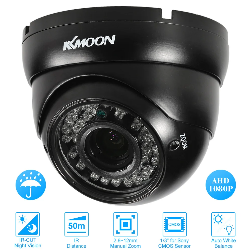 KKmoon 1080P AHD купольная камера видеонаблюдения 2 8 ~ 12 мм ручной зум варифокальный