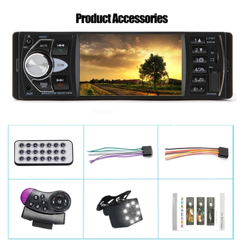 Control and Camera Hipppcron Автомагнитола 1 Din Авторадио 4022D Bluetooth 4," экран Поддержка камеры заднего вида рулевое колесо Contral стерео - Цвет: Control and Camera