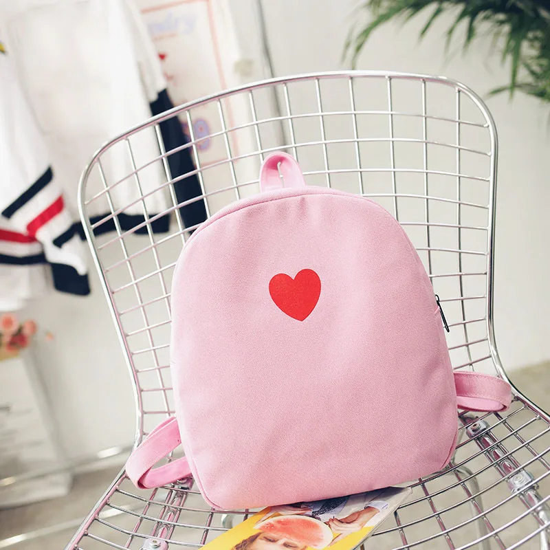 Модные женские туфли подростков мини рюкзак из парусины надписи Sweet Love Heart для