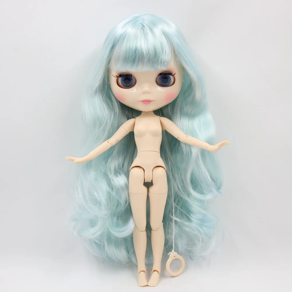 Ледяная кукла DBS Blyth 1/6 bjd сустав тела белая кожа 30 см синий микс мятный волос голый