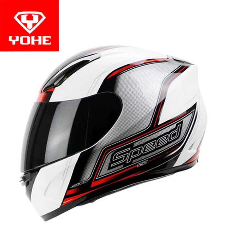 Новинка 2019 мотоциклетный шлем YOHE на все лицо шлемы для мотогонок из АБС пластика