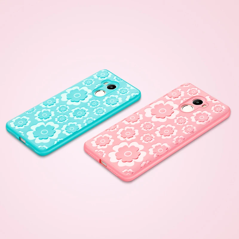 Luxury Patterned Soft TPU Engraving Flower Phone Case for Xiaomi Redmi 4 Pro Shockproof Full Protection Cover Coque |