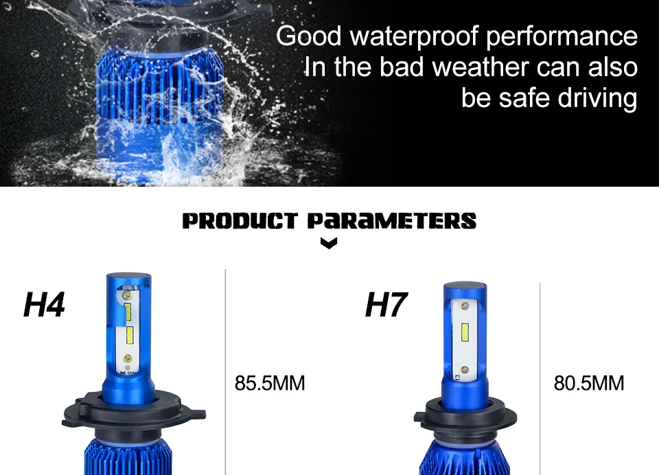 AcooSun H4 Led автомобилей головной светильник H7 светодиодные лампы H1 H8 H9 H11 HB4 HB3 9006 9005 светодиоды с чипом CSP 10000LM 72W фары для 6500K 12V автомобильный светильник Автомобильная противотуманная фара