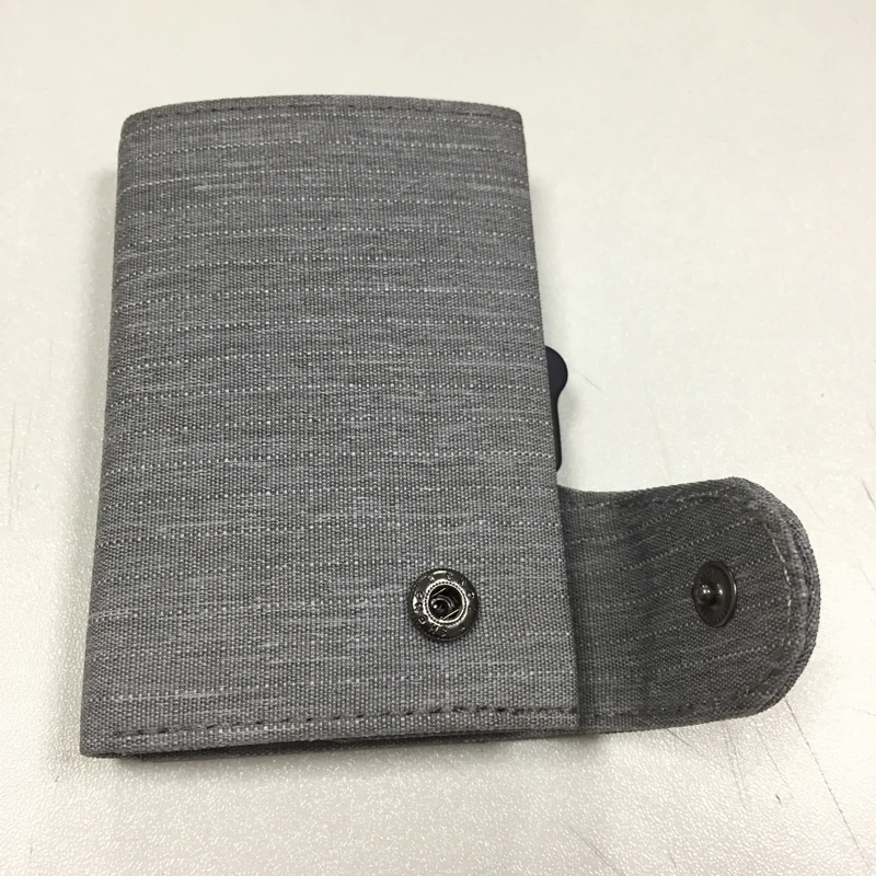 RFID блокирующий держатель для карт, Кожаный минималистичный металлический кошелек для мужчин и женщин, алюминиевый держатель для карт