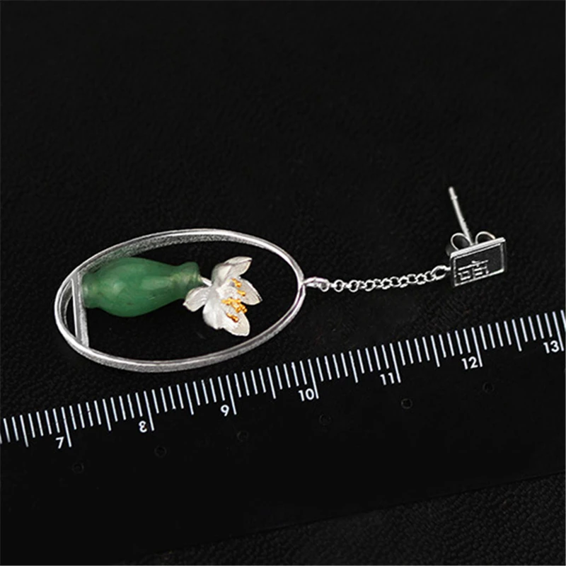 Lotus весело Настоящее стерлингового серебра 925 природных халцедон ручной работы Ювелирные украшения цветок лотоса шепчет комплект ювелирных изделий для женщин Bijoux