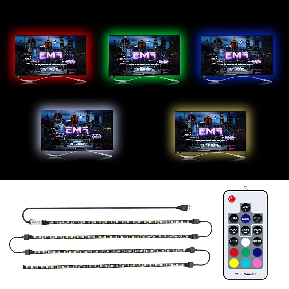 USB Светодиодная лента RGBW RGBWW 5050 SMD гибкая светодиодная лента для HD ТВ фоновое освещение подсветка ТВ 50 см 1 м 2 м 3 м 4 м