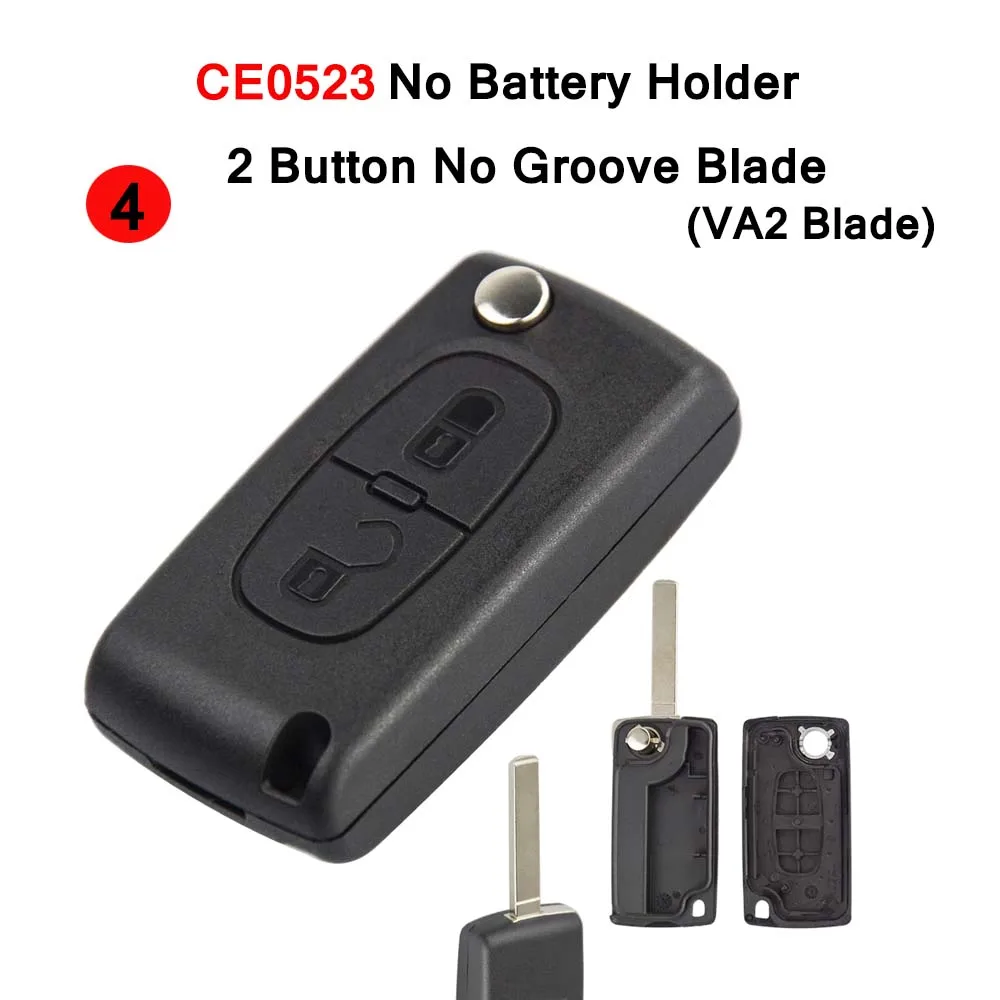 4 OkeyTech 2 3 4 кнопки дистанционного ключа автомобиля для peugeot 207 307 308 407 Citroen C2 C3 C4 C5 флип ключ чехол в виде ракушки CE0523 CE0536 HU83 VA2 - Цвет: 4