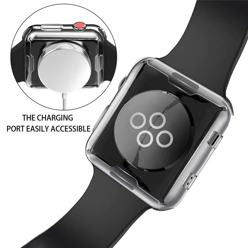Серия 4 44 мм 40 чехол для Apple Watch защита экрана TPU HD Прозрачный Ультра тонкий