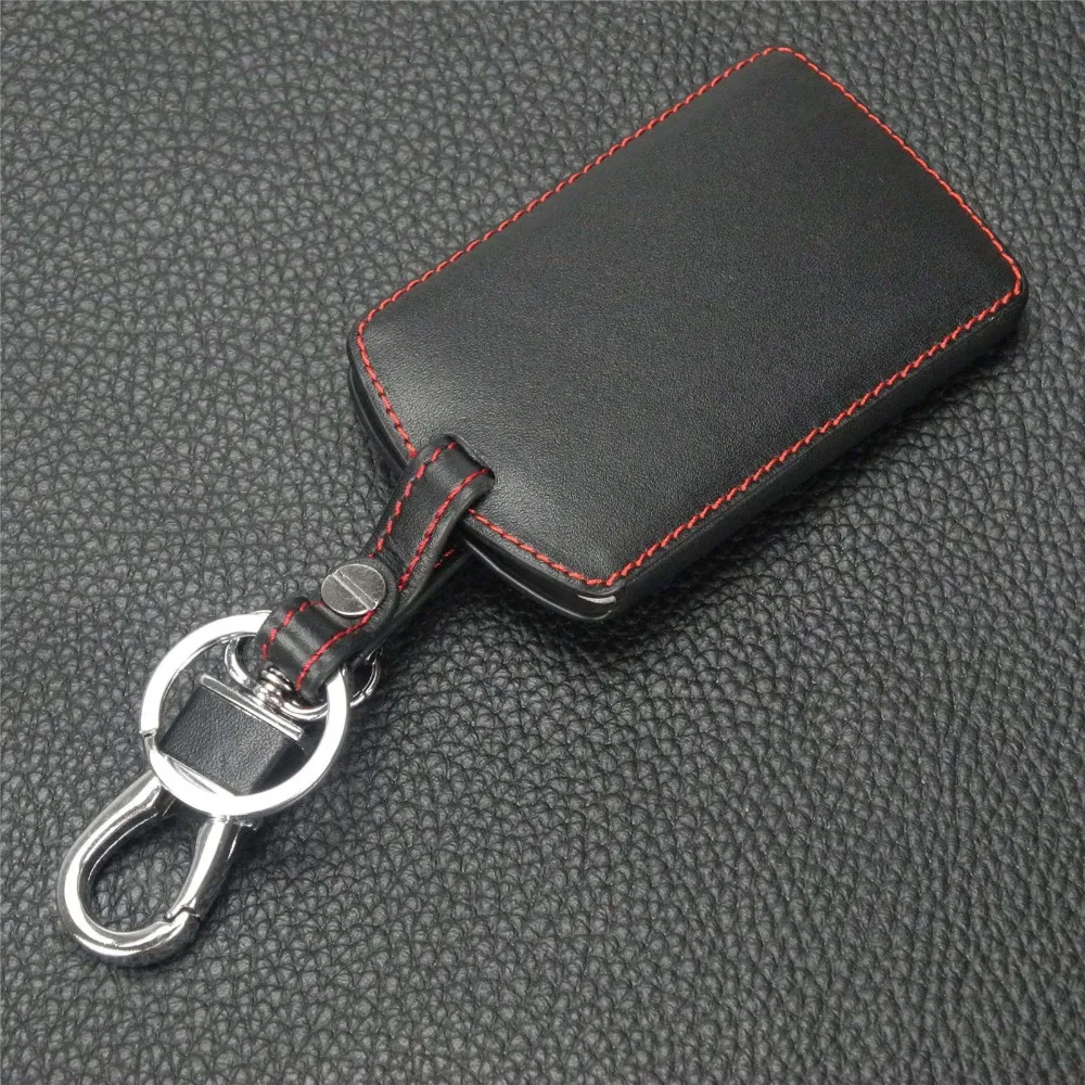 

jingyuqin Leather Keychain Key Case Holder for Renault Clio Scenic Megane Duster Sandero Captur Twingo Koleos protector Cover