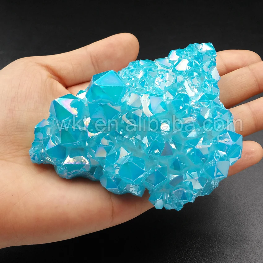 Оптовая продажа большой голубой кластер кварца ауры светильник светлый детский