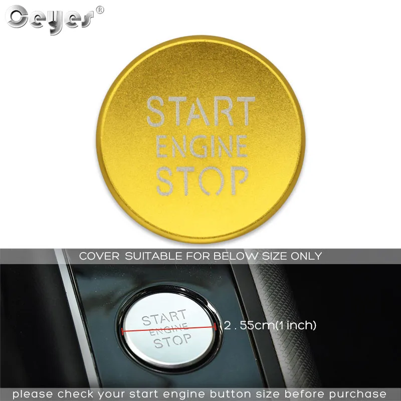 Gold Button Cover Ceyes наклейки для автомобиля аксессуары кольцо авто двигатель кнопка запуска стоп чехол для Audi A6 B8 A6L Q5 8R A4 C7 B9 A7 BT - Название цвета: Gold Button Cover