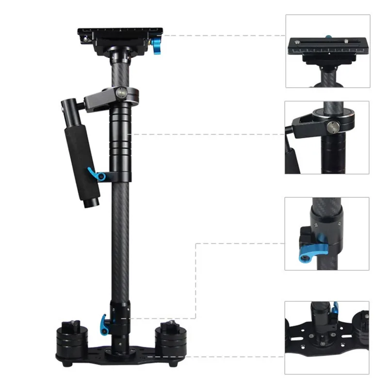 Professional 80cm Carbon Fiber Multifunctional Steadicam DSLR Camera Handheld Stabilizer for Gopro DSLR&DV Digital Video Camera|dslr handheld
