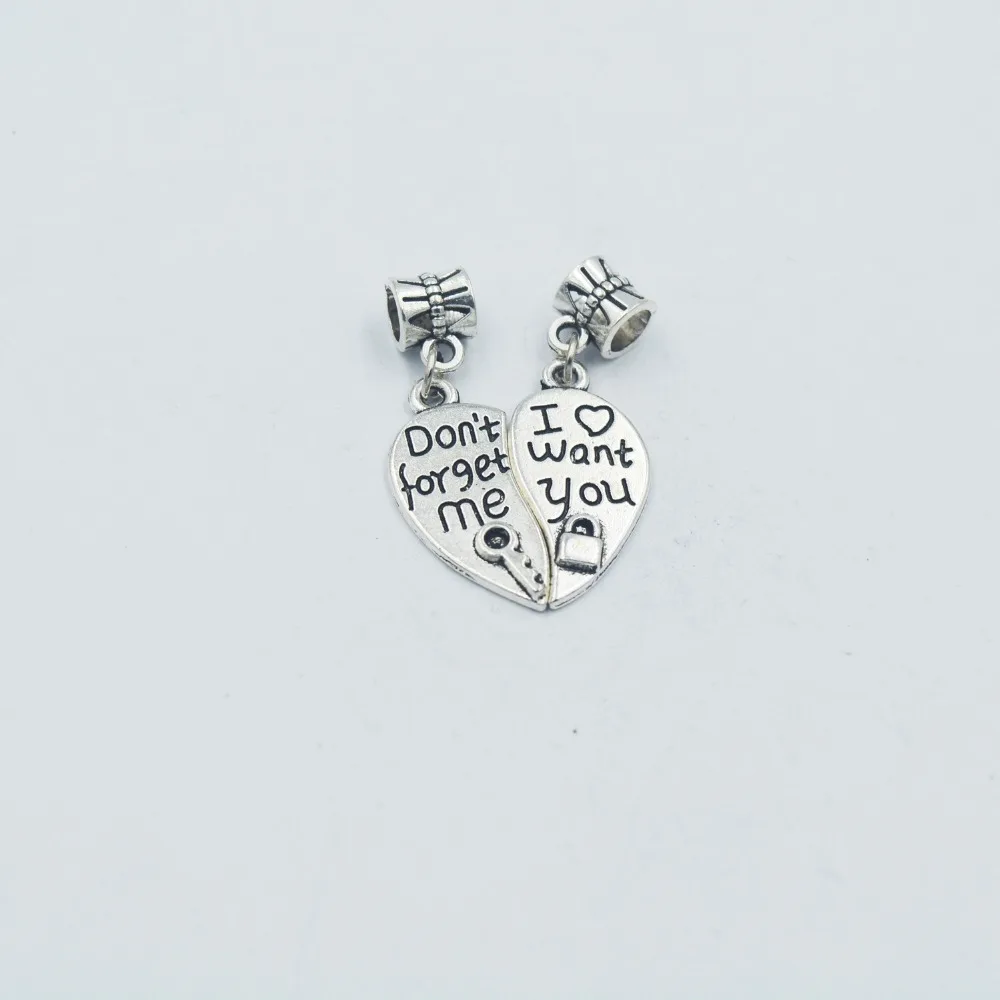 

Wholesale 15set/lot Tibetan Silver Metal love couple Beads Fit Charms Diy jewelry findings