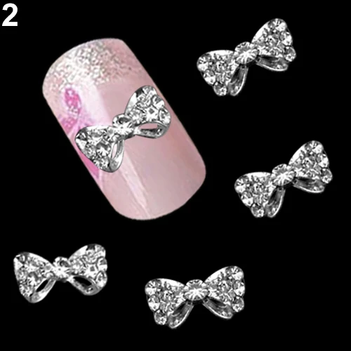 

10Pcs 3D Alloy Glitter Rhinestone BowKnot Nail Art Decorations Salon Stickers Decor Tips Fashion DIY Nail Art Manicure 8VQN