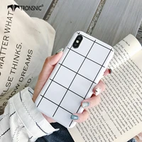 TRONSNIC Plaid Phone Case for iPhone MAX Soft Silicone Black White Case for iPhone Plus Luxury Covers Hot Fashion