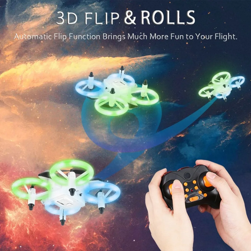 D6 мини неоновая Drone RC Квадрокоптер беспилотный летательный аппарат с удержания