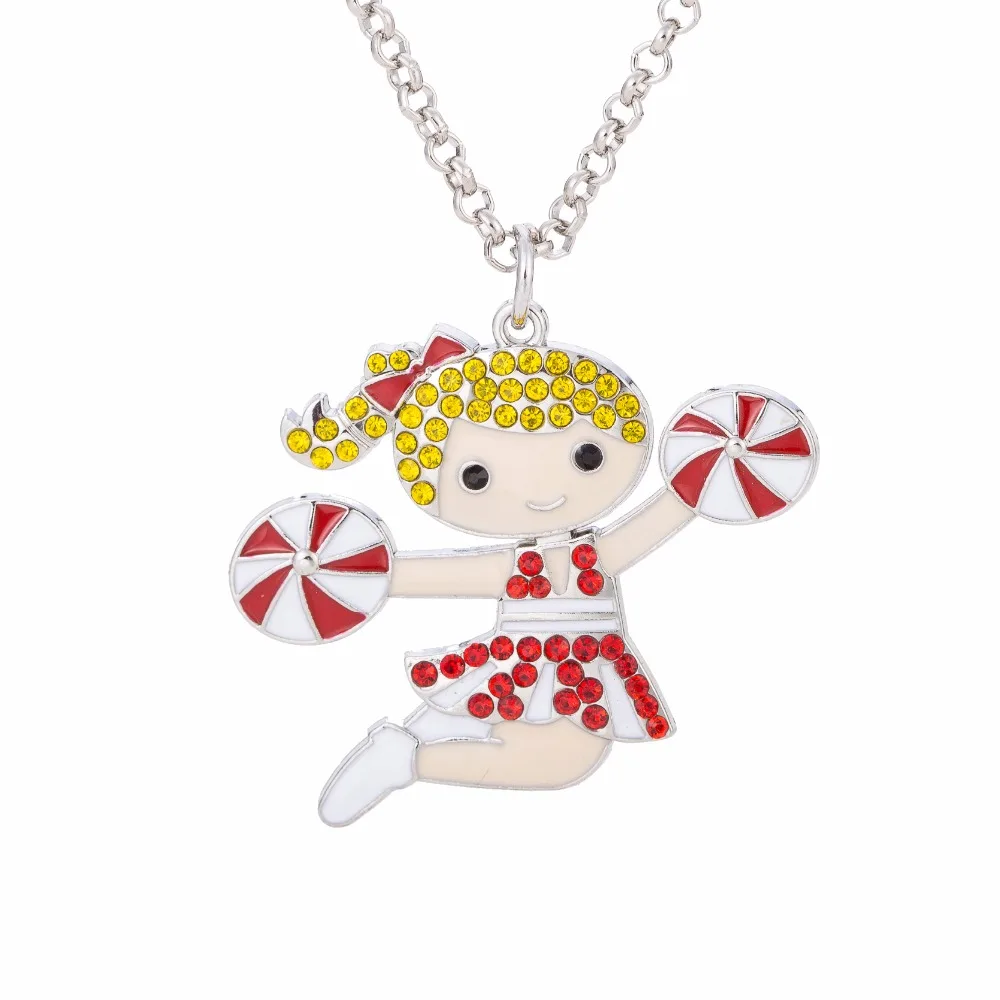 Teamer модное ювелирное изделие хрустальные ожерелья веселая девочка кулон