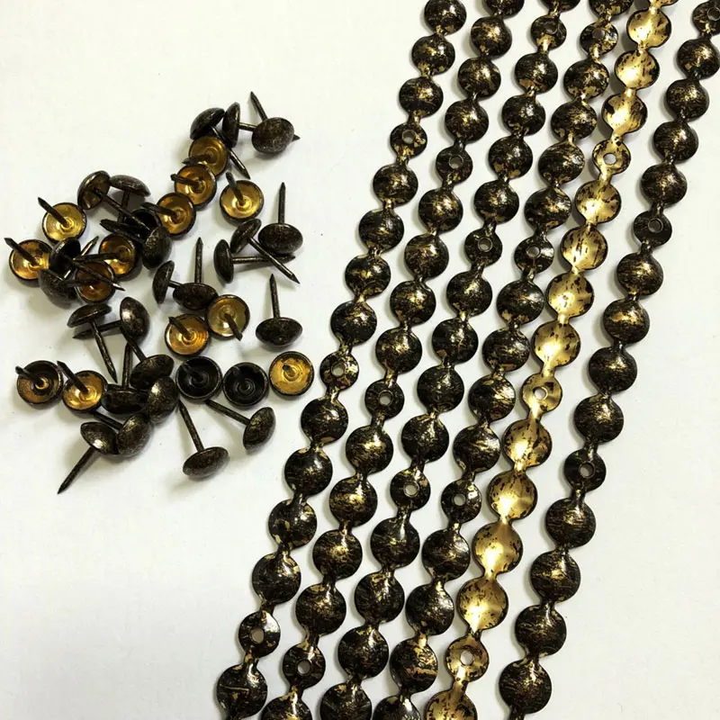 9.5mm Antique 10M Обивка дивана полоски для ногтей 10 метров 9.5mm11mm16mm латунные никелевые бронзовые декоративные ленты для ногтей, гвозди для обивки - Цвет: 9.5mm Antique 10M