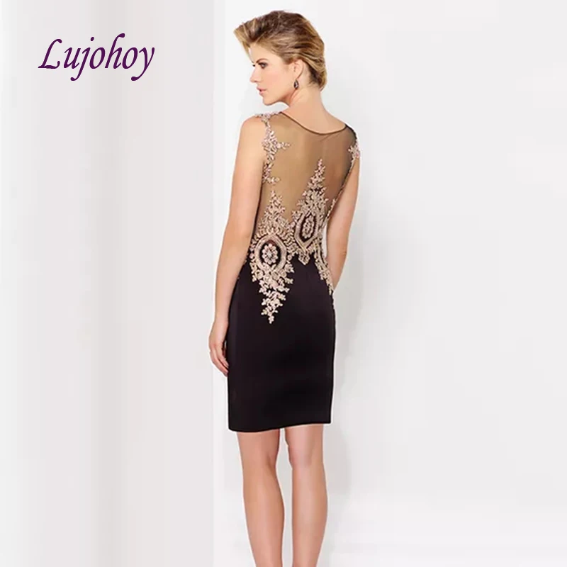 Сексуальные черные кружевные короткие платья для матери невесты женское