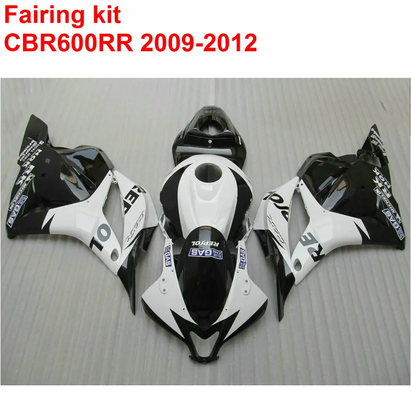 

Injection ABS Full Fairing Kit For HONDA CBR600RR 2009 2010 2011 2012 CBR 600 RR Black White REPSOL Fairings 09-12 SZ24