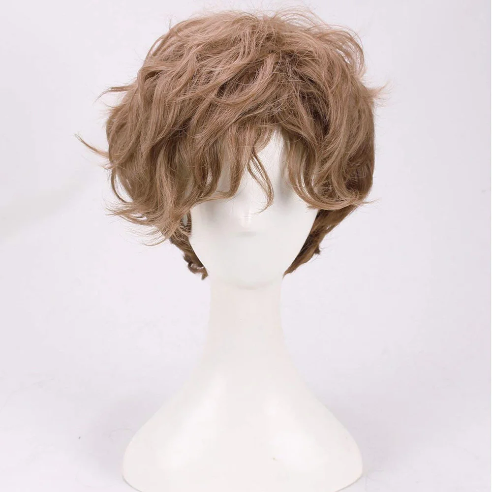 Fantastic Beasts and Where to Find Them Costume Newt Scamander Cosplay Brown Curly Wig Eddie Redmayne Short Hair Halloween | Тематическая