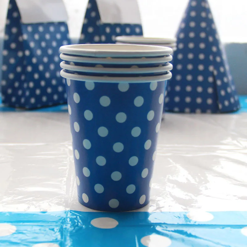 12 шт цветные одноразовые бумажные стаканчики в горошек для еды одноразовая