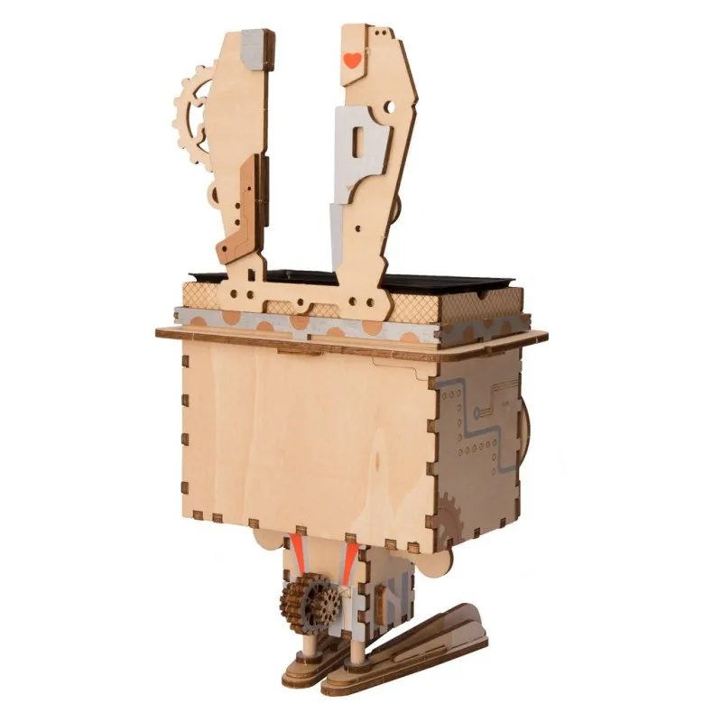 3D Деревянный робот игра-головоломка DIY Креативный цветочный горшок модель