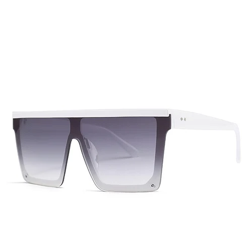 c6 White.Gray HBK Женские квадратные солнцезащитные очки большого размера новые модные брендовые Дизайнерские мужские винтажные очки с большой оправой для улицы UV400 - Цвет линз: c6 White.Gray